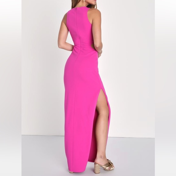 Lulus Always Entrancing Hot Pink Sleeveless Cut-Out Dress - Picture 3 of 8